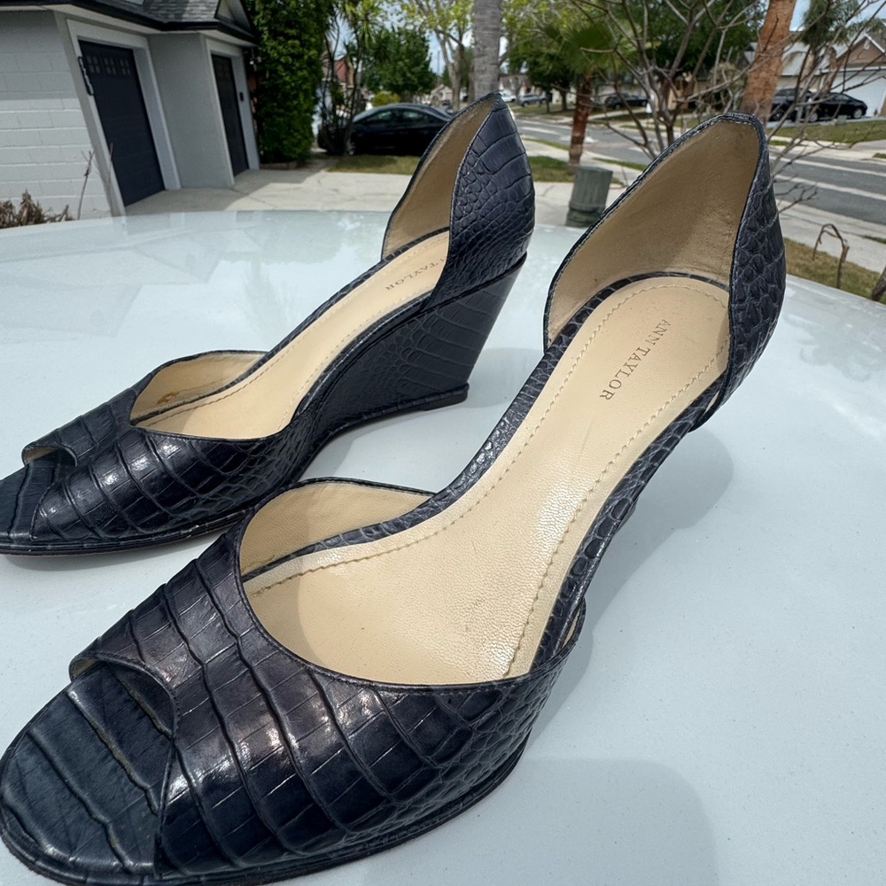 Navy Open Toe Wedge Sandal
Ann Taylor